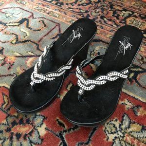 Leather sparkle sandals